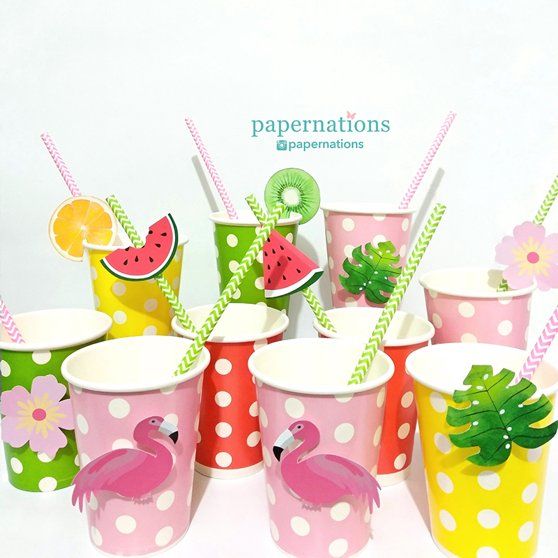 Summer Tropical Paper Cups